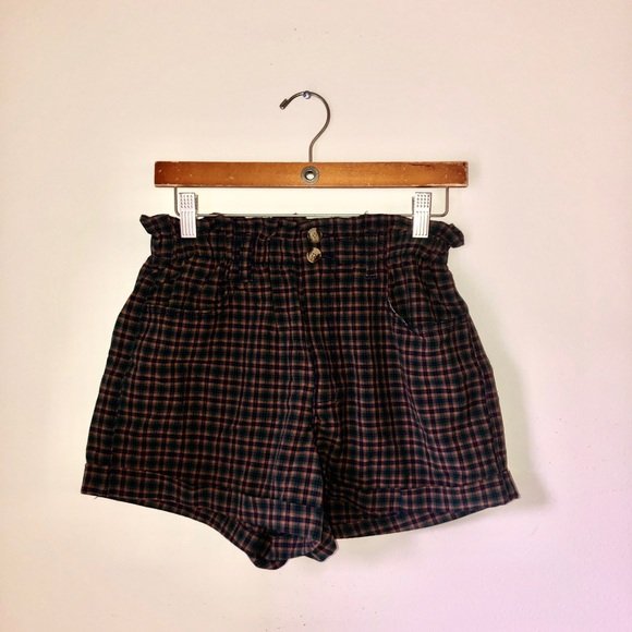 plaid mom shorts